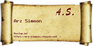 Arz Simeon névjegykártya